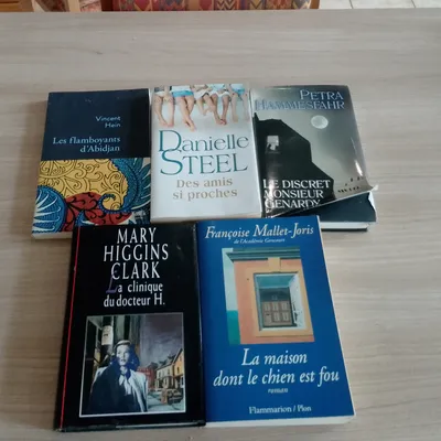 Lot de  5 livres, romans,(17)(Mary Higgins clark ect.)